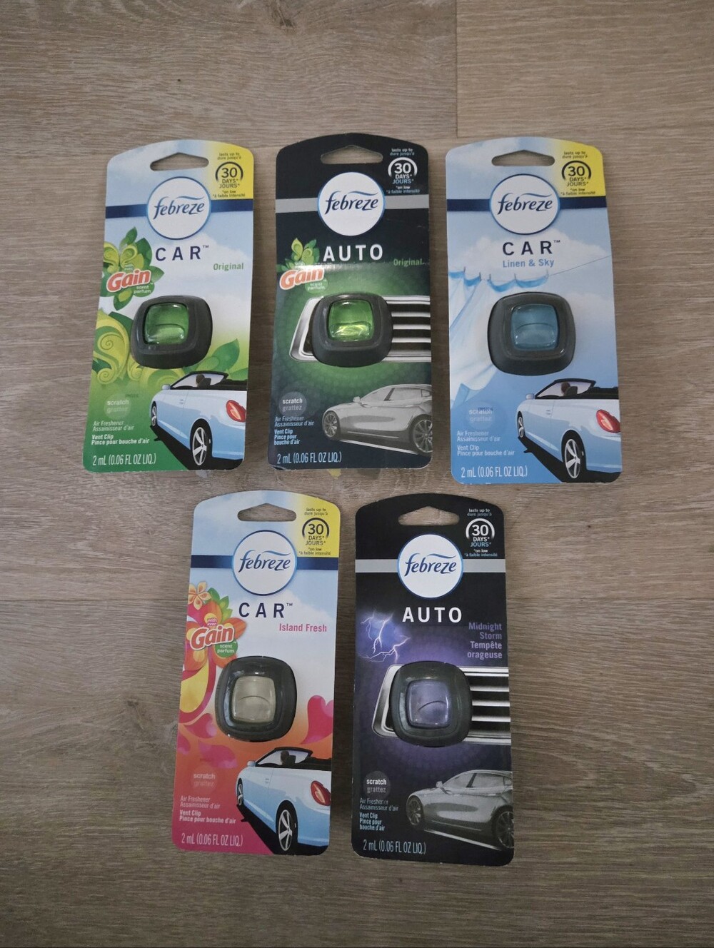 Febreze Auto Car Scents Lot Of 5